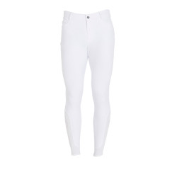 Slim-fit broek met grip heren met logo Caspar Equestro Wit