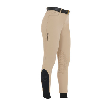 Strakke damesbroek met grip met logo Zenda Equestro Wierook Beige