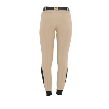 Strakke damesbroek met grip met logo Zenda Equestro Wierook Beige