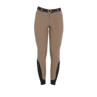 Strakke damesbroek met grip met logo Zenda Equestro Walnoot Bruin