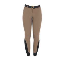 Strakke damesbroek met grip met logo Zenda Equestro Walnoot Bruin