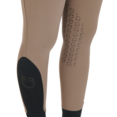 Strakke damesbroek met grip met logo Zenda Equestro Walnoot Bruin