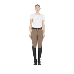 Strakke damesbroek met grip met logo Zenda Equestro Walnoot Bruin