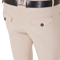Strakke broek met volledige grip heren Aria Equestro Zandkleurige dollar Wit