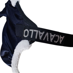 Vliegenmasker met oren Acavallo Marine Marineblauw