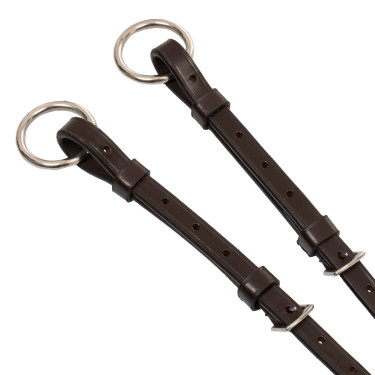 Lederen martingaal met zilverkleurige stiksels Equestro Donkerbruin Lederen martingaal met zilverkleurige stiksels Equestro Donkerbruin