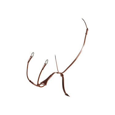 Martingaal met lederen halsband Melanie met elastische vork Equestro Cognac Bruin