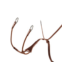 Martingaal met lederen halsband Melanie met elastische vork Equestro Cognac Bruin