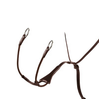 Martingaal met lederen halsband Melanie met elastische vork Equestro Donkerbruin