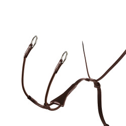 Martingaal met lederen halsband Melanie met elastische vork Equestro Donkerbruin