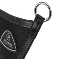 Martingaal met borstplaat van leer met inzet van mesh Acavallo Zwart