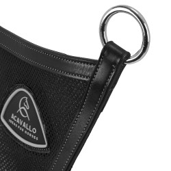 Martingaal met borstplaat van leer met inzet van mesh Acavallo Zwart