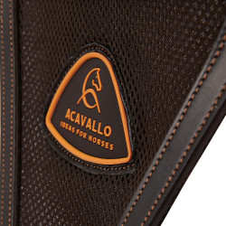 Martingaal met borstplaat van leer met inzet van mesh Acavallo Donkerbruin