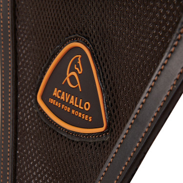 Martingaal met borstplaat van leer met inzet van mesh Acavallo Donkerbruin
