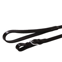 Lange leren lijn met zilverkleurige ketting Equestro Donkerbruin Lange leren lijn met zilverkleurige ketting Equestro Donkerbruin