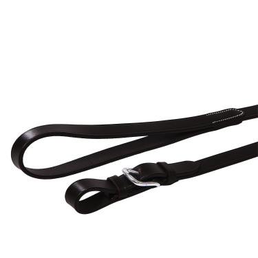 Lange leren lijn met zilverkleurige ketting Equestro