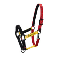 Nylon halster Flaggy Equestro Zwart / rood / geel