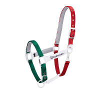 Nylon halster Flaggy Equestro Groen / wit / rood Multicolor