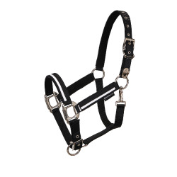 Nylon halster White Trim Equestro Zwart / zwart
