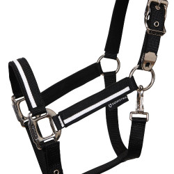 Nylon halster White Trim Equestro Zwart / zwart