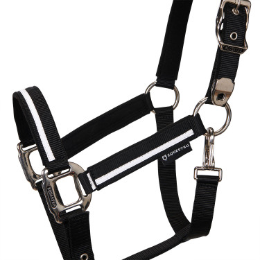 Nylon halster White Trim Equestro Zwart / zwart