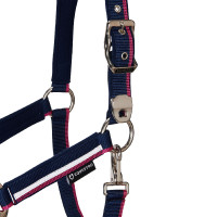 Nylon halster White Trim Equestro Marine / fuchsia Blauw Nylon halster White Trim Equestro Marine / fuchsia Blauw