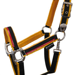 Nylon halster met lijn Red Trim Equestro Nylon halster met lijn Red Trim Equestro