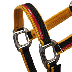 Nylon halster met lijn Red Trim Equestro Nylon halster met lijn Red Trim Equestro