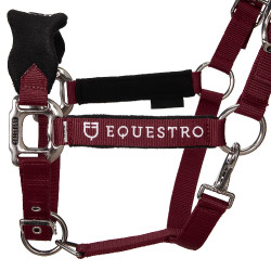 Licol en nylon avec longe et doublure en polaire Equestro Bordeaux Licol en nylon avec longe et doublure en polaire Equestro Bordeaux