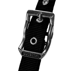 Nylon halster met touw en fleecevoering Equestro Zwart