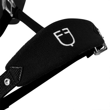 Nylon halster met touw en fleecevoering Equestro Zwart