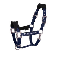 Nylon halster met touw en fleecevoering Equestro Marine Marineblauw Nylon halster met touw en fleecevoering Equestro Marine Marineblauw