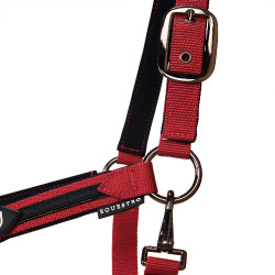 Nylon halster met touw Elegance Equestro Rood