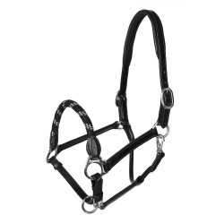 Lederen halster met ergonomische bescherming en neusriem van touw Acavallo