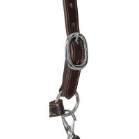 Lederen halster met ergonomische bescherming en neusriem van touw Acavallo Donkerbruin
