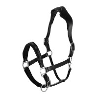Lederen halster met ergonomische kalfslederen bescherming Acavallo Zwart