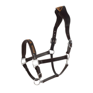 Lederen halster met ergonomische kalfslederen bescherming Acavallo Donkerbruin
