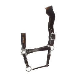 Lederen halster met ergonomische kalfslederen bescherming Acavallo Donkerbruin
