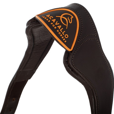 Lederen halster met ergonomische kalfslederen bescherming Acavallo Donkerbruin