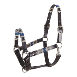 Lederen halster met geometrisch patroon Polo Equestro Donkerbruin