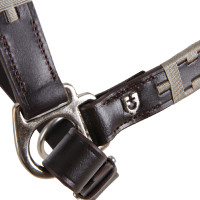 Lederen halster met geometrisch patroon Polo Equestro Donkerbruin