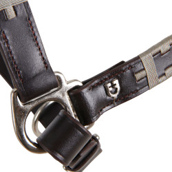 Lederen halster met geometrisch patroon Polo Equestro Donkerbruin