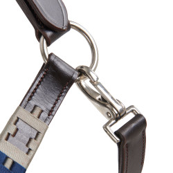 Lederen halster met geometrisch patroon Polo Equestro Donkerbruin