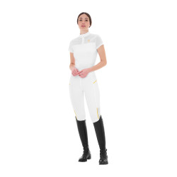 Strakke dameslegging met micro-mesh inzetstukken Equestro Wit