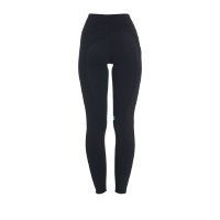 Strakke legging van stretch technisch materiaal dames Kao Light Equestro Zwart / smaragd Strakke legging van stretch technisch materiaal dames Kao Light Equestro Zwart / smaragd