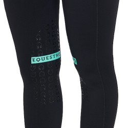 Strakke legging van stretch technisch materiaal dames Kao Light Equestro Zwart / smaragd