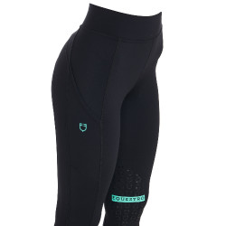Strakke legging van stretch technisch materiaal dames Kao Light Equestro Zwart / smaragd