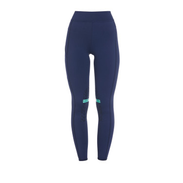 Strakke legging van stretch technisch materiaal dames Kao Light Equestro Marine / smaragdgroen Blauw