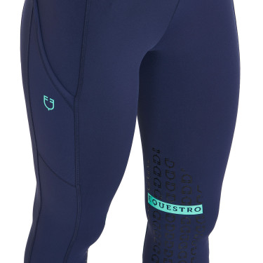 Strakke legging van stretch technisch materiaal dames Kao Light Equestro Marine / smaragdgroen Blauw