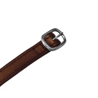 Leren sporenriempjes met zilverkleurige gesp Equestro Donkerbruin Leren sporenriempjes met zilverkleurige gesp Equestro Donkerbruin